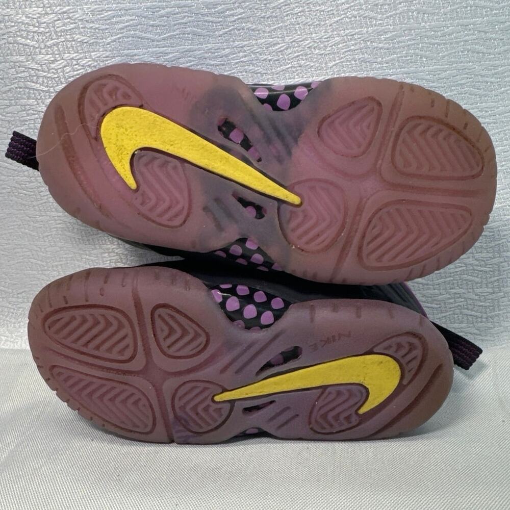 Nike Little Posite One Cave Purple Vivid Sulfur Kids Size 6C - Picture 4 of 5